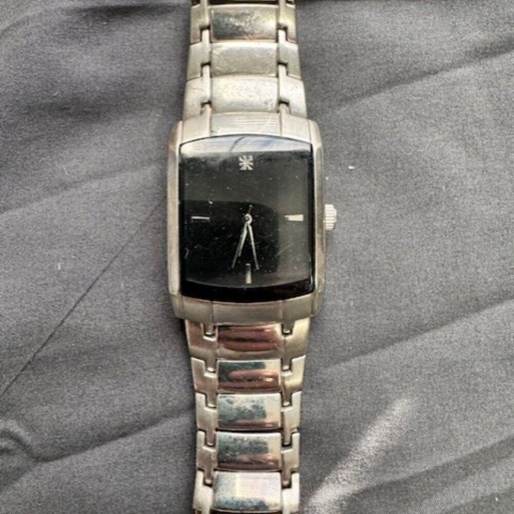 Vintage Diamond Accent Men’s Quartz Tank Watch 37mm Japan Movt FMDPU012 Elegant